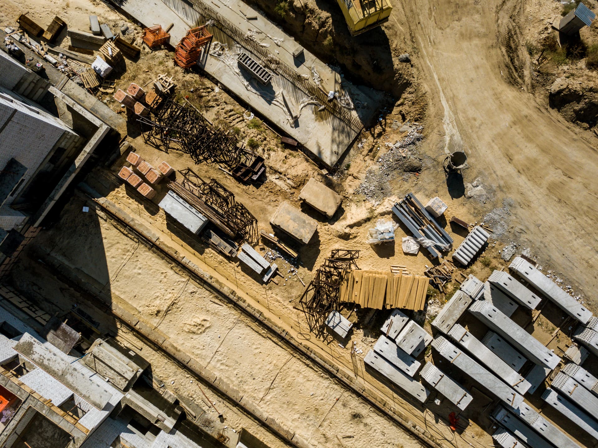 Aerial view of construction development in Ghana
