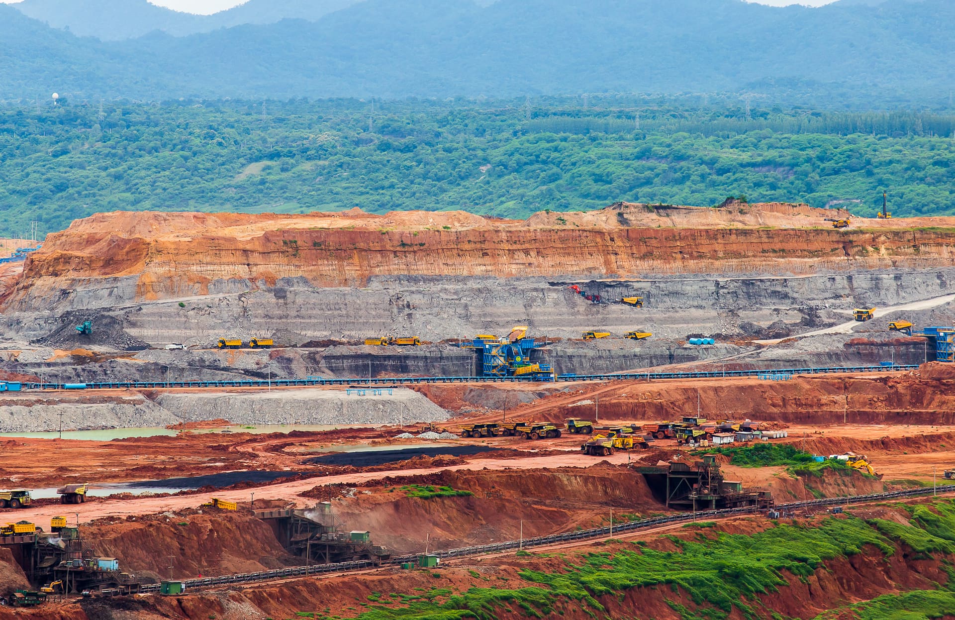 Aerial view of mining operations in Ghana