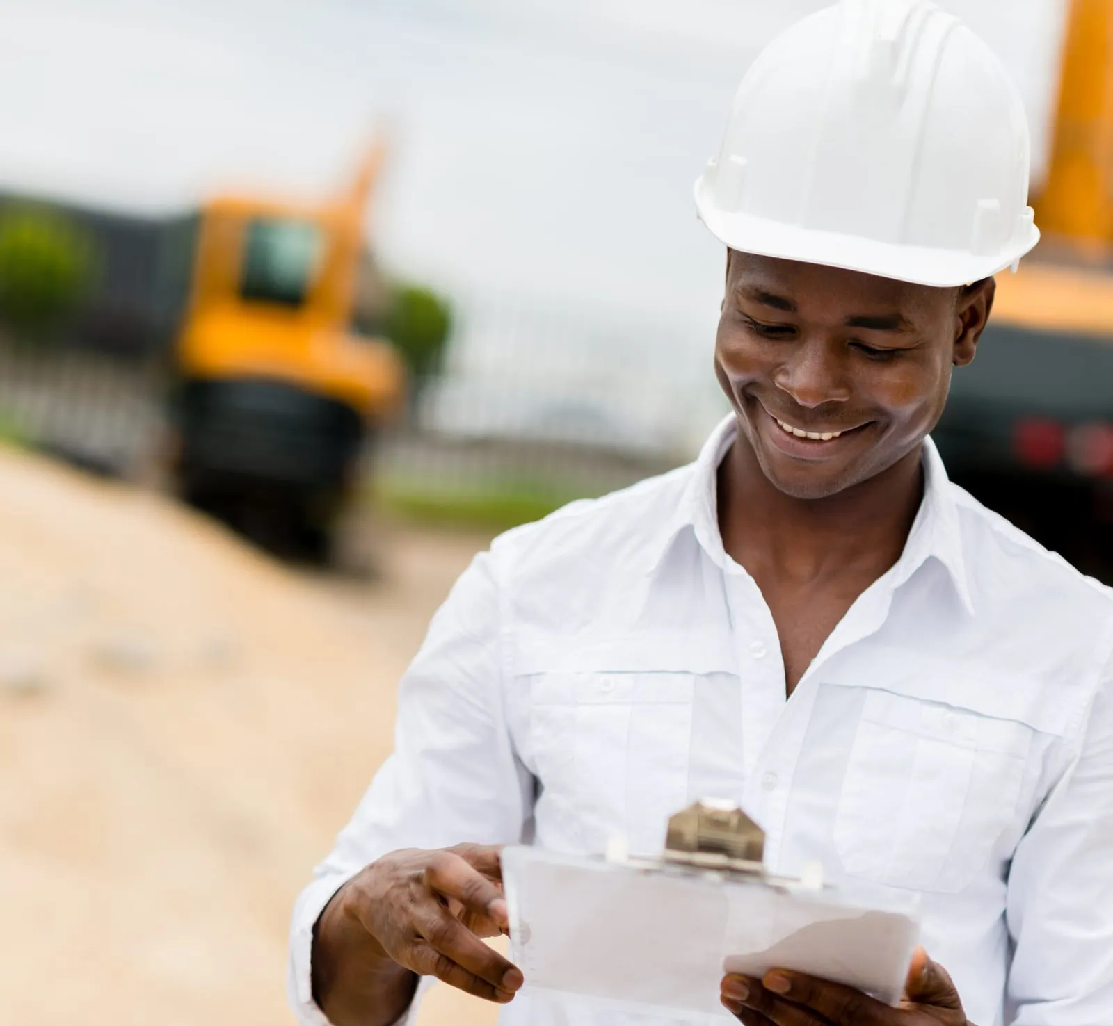 Civil engineer working at a building site