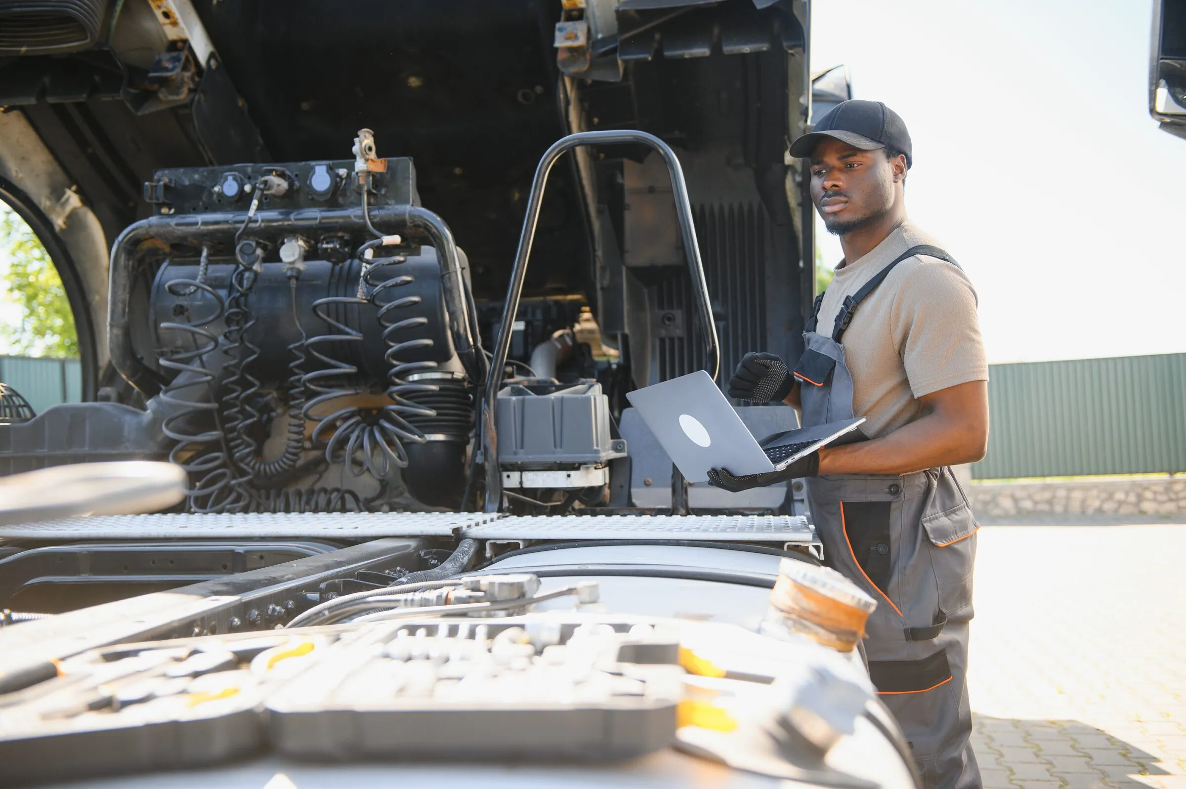 Heavy machine standing down for repair at a Ghana operation