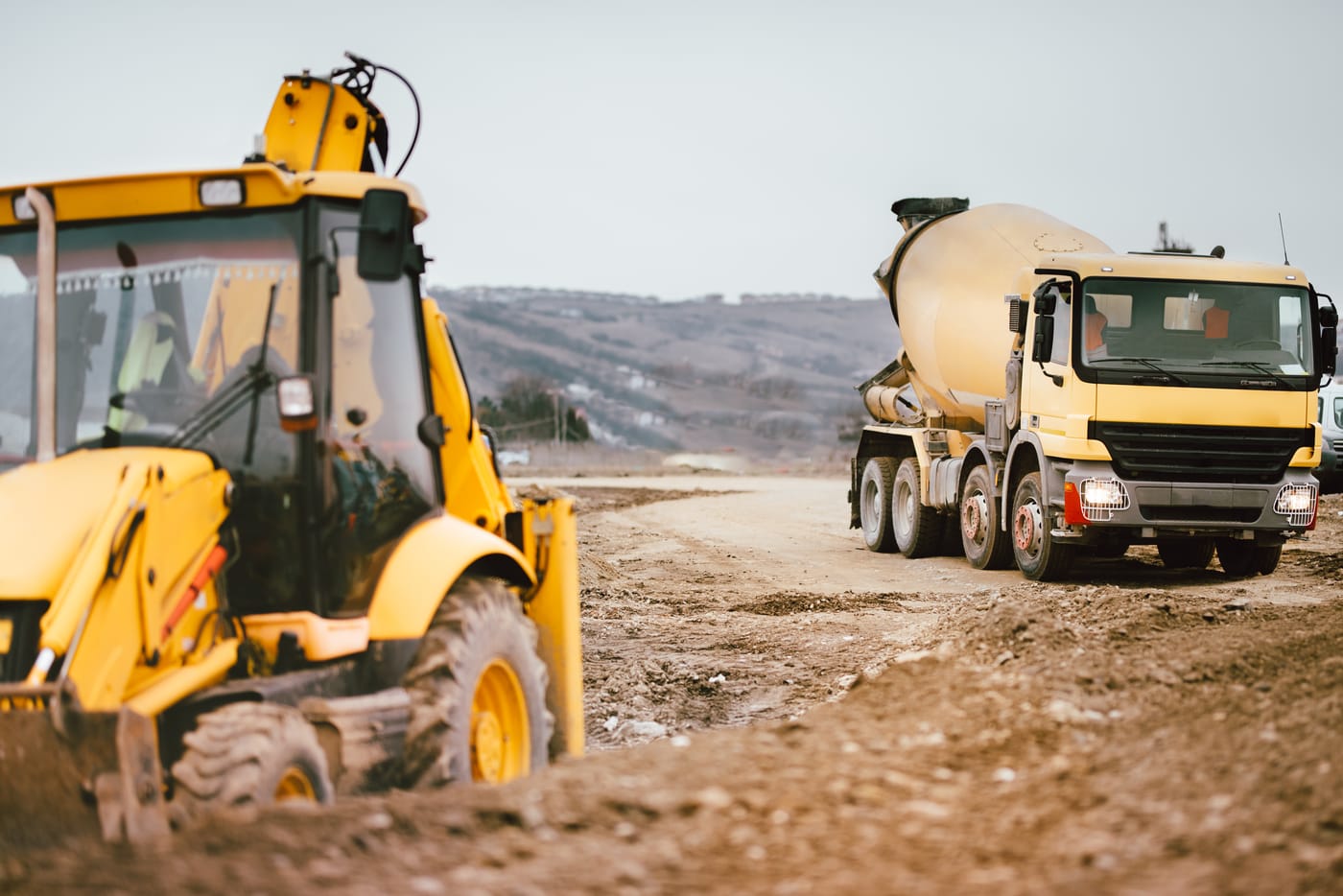Construction materials being delivered and consumed on Ghana site
